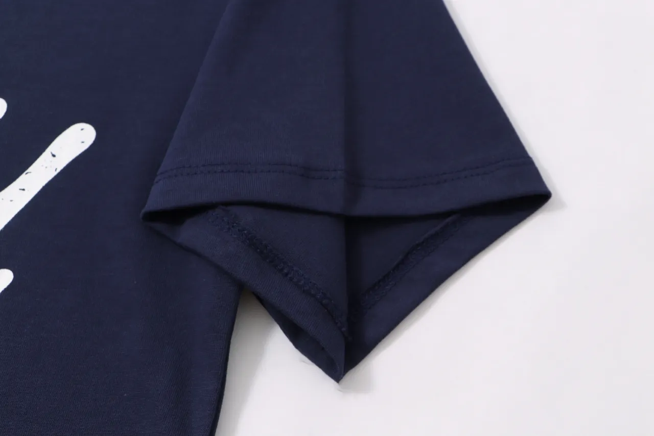 805#Gallery Dept new slogan horseshoe design printed short-sleeved double yarn pure cotton T-shirt casual Tee black navy blue S~XL P100